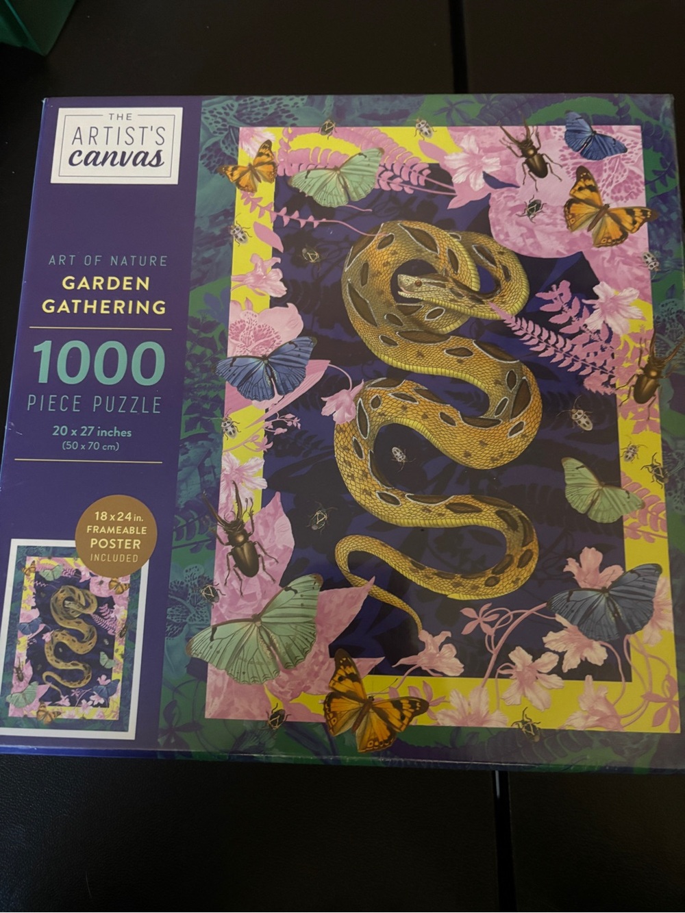 Garden Gathering 1000-Piece Puzzle - Yellow Snake Design